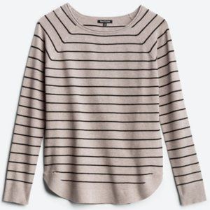 Pink Clover Taupe Striped Valencia Curved Hem Pullover Sweater from Stitch Fix